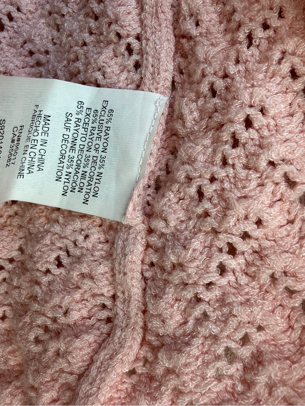 Bebe Pink Lemonade Crochet Knit Open Front Cardigan Size S - Picture 5 of 5